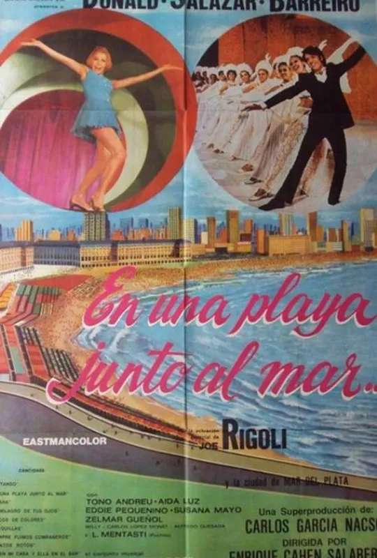 En una playa junto al mar poster