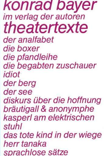 idiot, performance film based on a play of Konrad Bayer poster